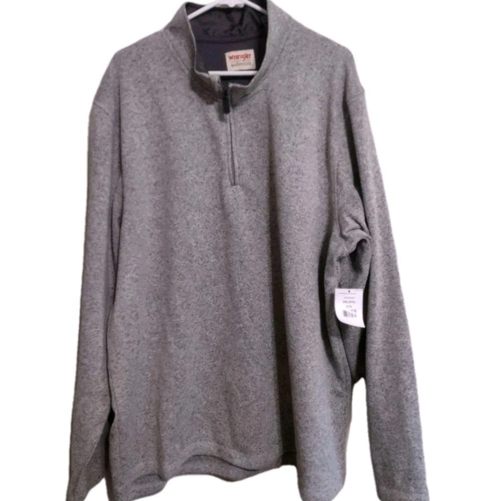 New Wrangler Authentic Men’s Sweater Quarter-Zip Heather Gray 2XLarge NWT